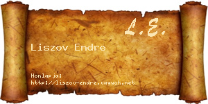 Liszov Endre névjegykártya